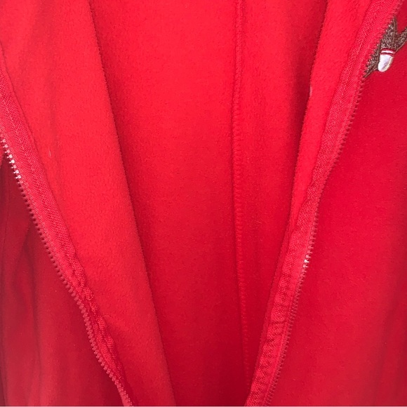 Women’s M NICK & NORA Red Fleece Sock Monkey One Piece Footed Pajamas Cute EXC - Picture 8 of 13